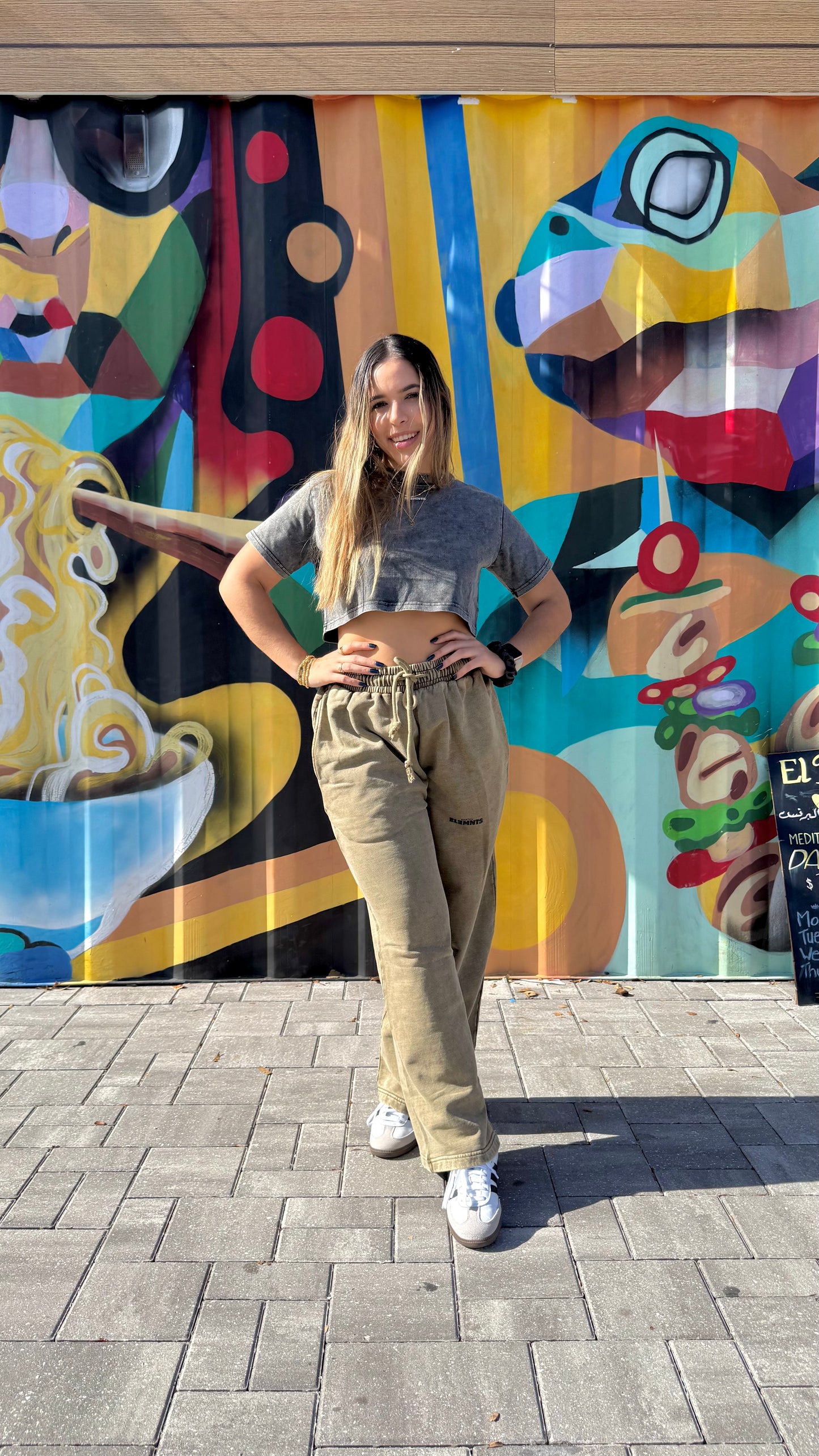 ESSNTIAL ELEMNTS Women's Snow Washed Crop Top Tee