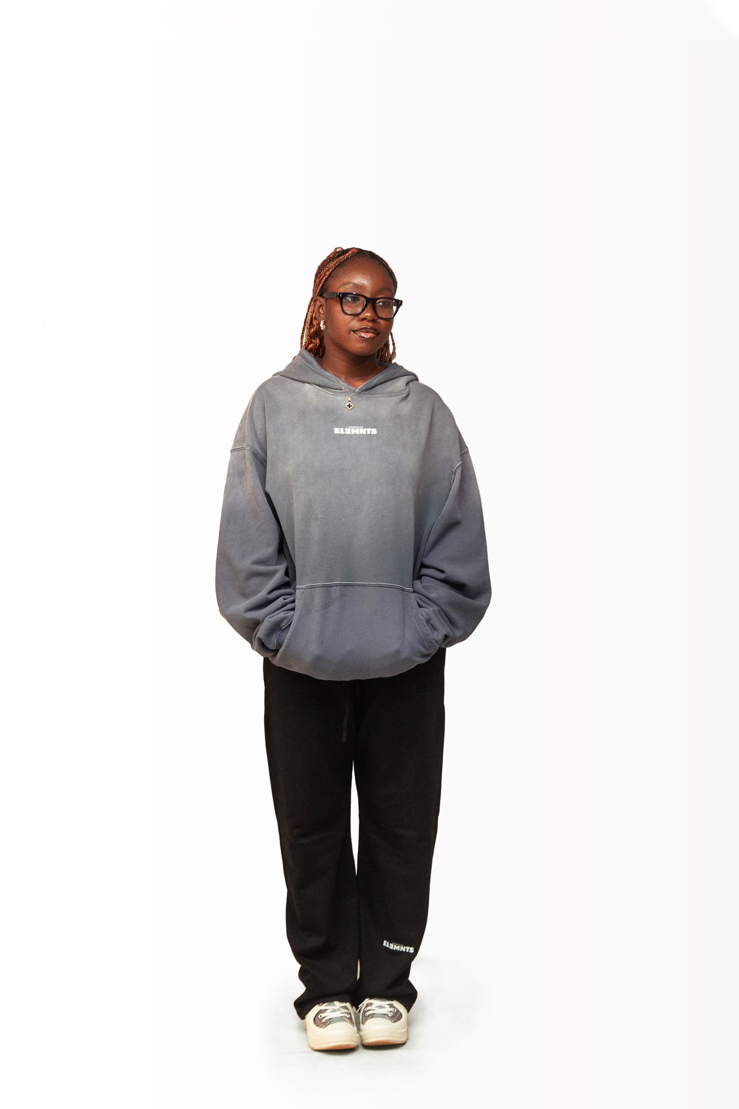 ESSNTIAL ELEMNTS Unisex 375G Faded Wash Fleece Hoodie - Essntial Elemnts