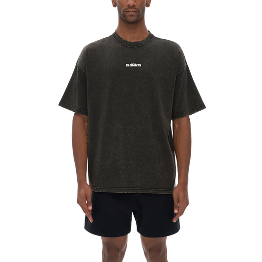 ESSNTIAL ELEMNTS Unisex 250G Frayed Edge VT Washed Tee