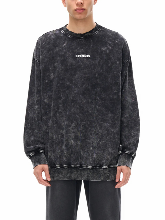 ESSNTIAL ELEMNTS Unisex 360G Snow Washed Hand-Frayed Sweatshirt