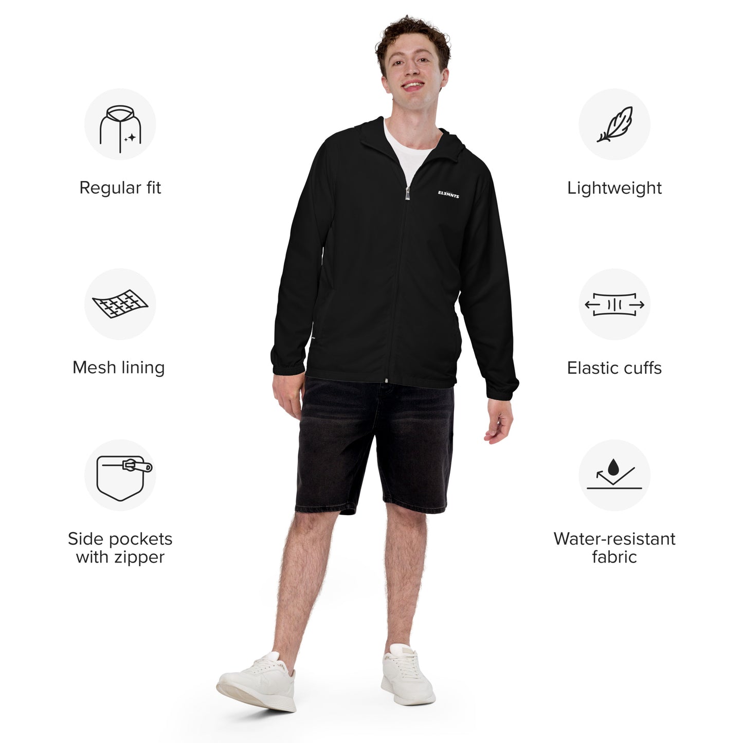 ESSNTIAL ELEMNTS ActiveFit Men’s Windbreaker - Essntial Elemnts