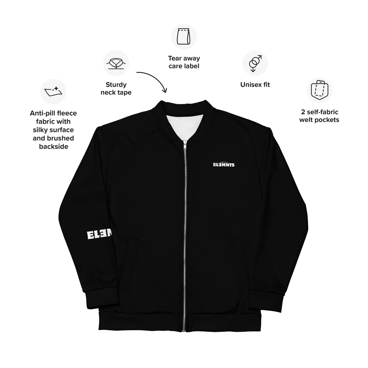 ESSNTIAL ELEMNTS Y2K Zip-Up Unisex Bomber Jacket - Essntial Elemnts