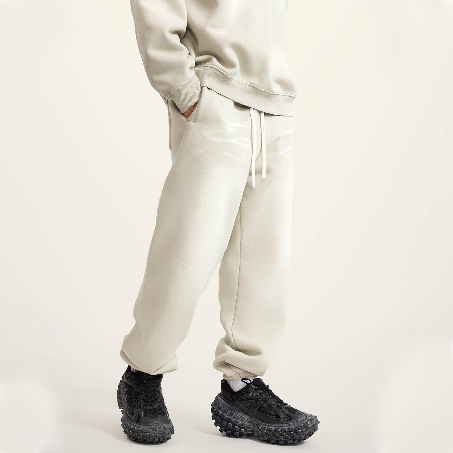 ESSNTIAL ELEMNTS Unisex 375G Faded Wash Fleece Joggers - Essntial Elemnts