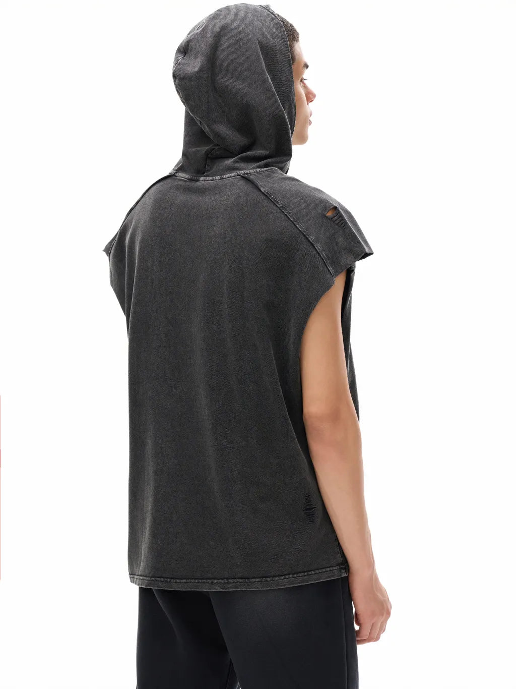 ESSNTIAL ELEMNTS Unisex 240G Snow Washed Boxy Hooded Tank Top - Essntial Elemnts