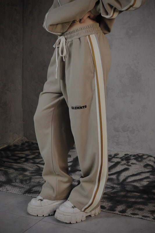 ESSNTIAL ELEMNTS OTS. Unisex 340G Contrast Side-Stripe Straight-Leg Pants