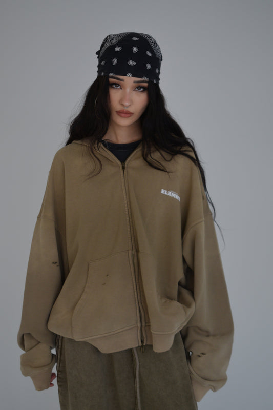 EE x LETTA Unisex 420G Hand-Frayed Faded Hoodie - Essntial Elemnts