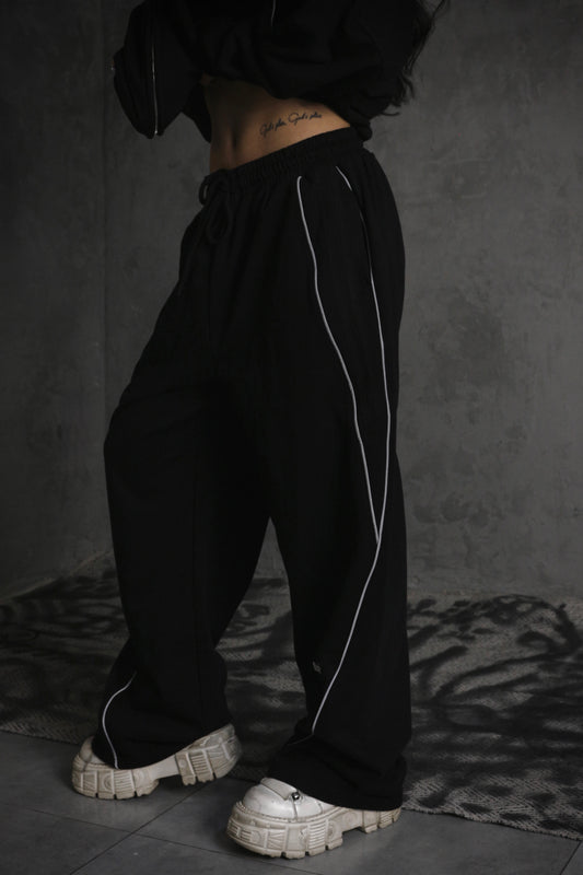 ESSNTIAL ELEMNTS OTS. Unisex 365G Reflection Striped Straight-Leg Sweatpants