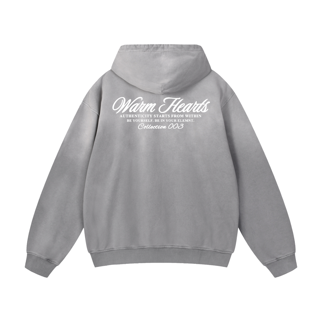 ESSNTIAL ELEMNTS WH Unisex 400G Heavyweight Faded Oversize Hoodie - Essntial Elemnts