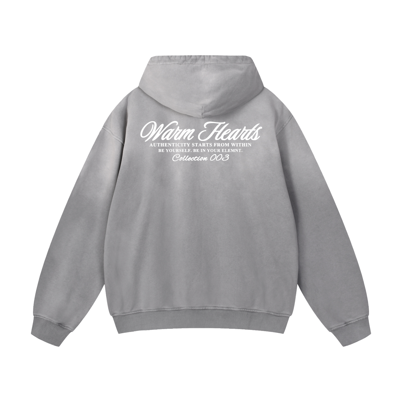 ESSNTIAL ELEMNTS WH Unisex 400G Heavyweight Faded Oversize Hoodie - Essntial Elemnts