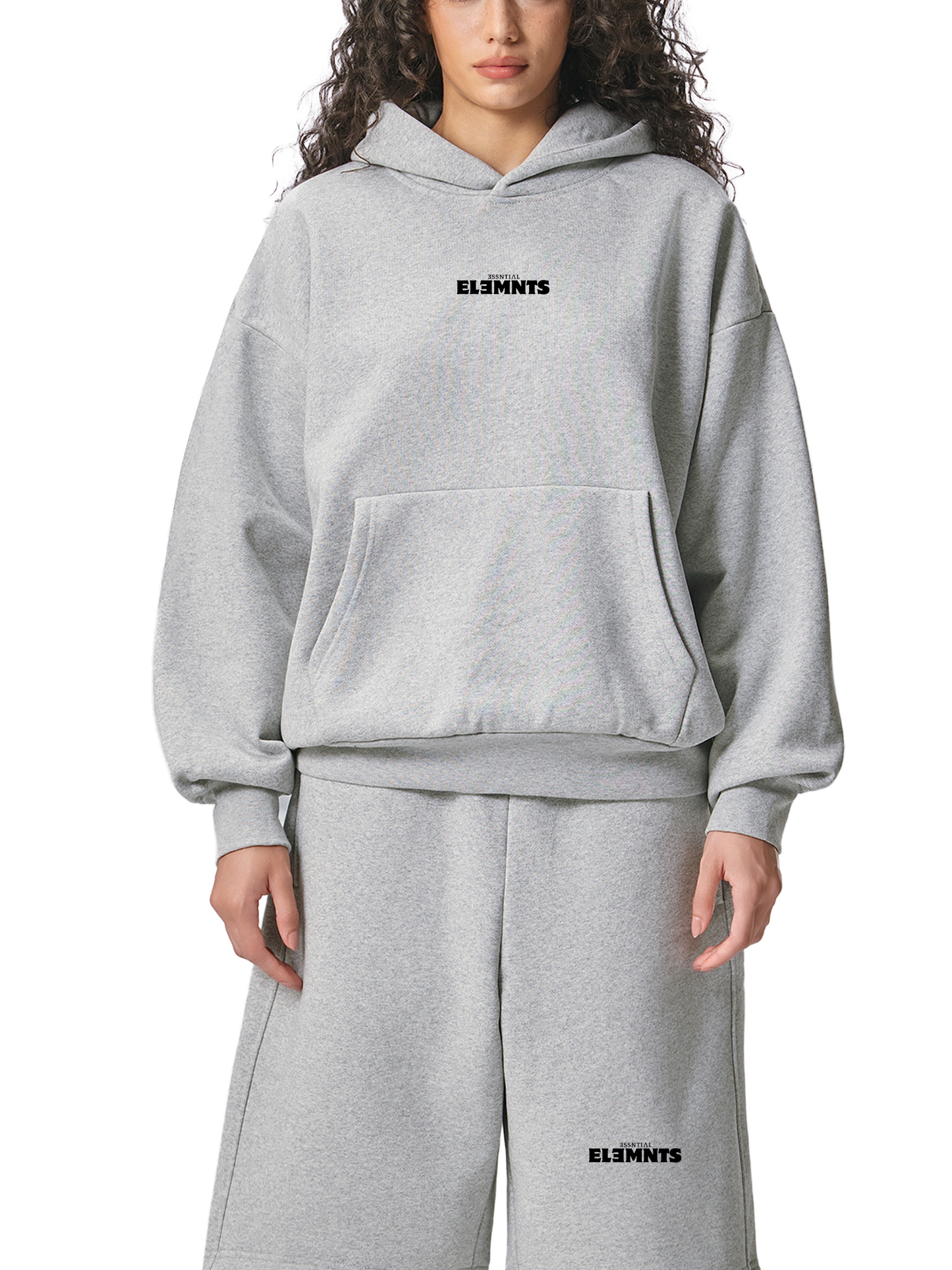 ESSNTIAL ELEMNTS Unisex 500G Heavyweight Oversized Fleece Hoodie