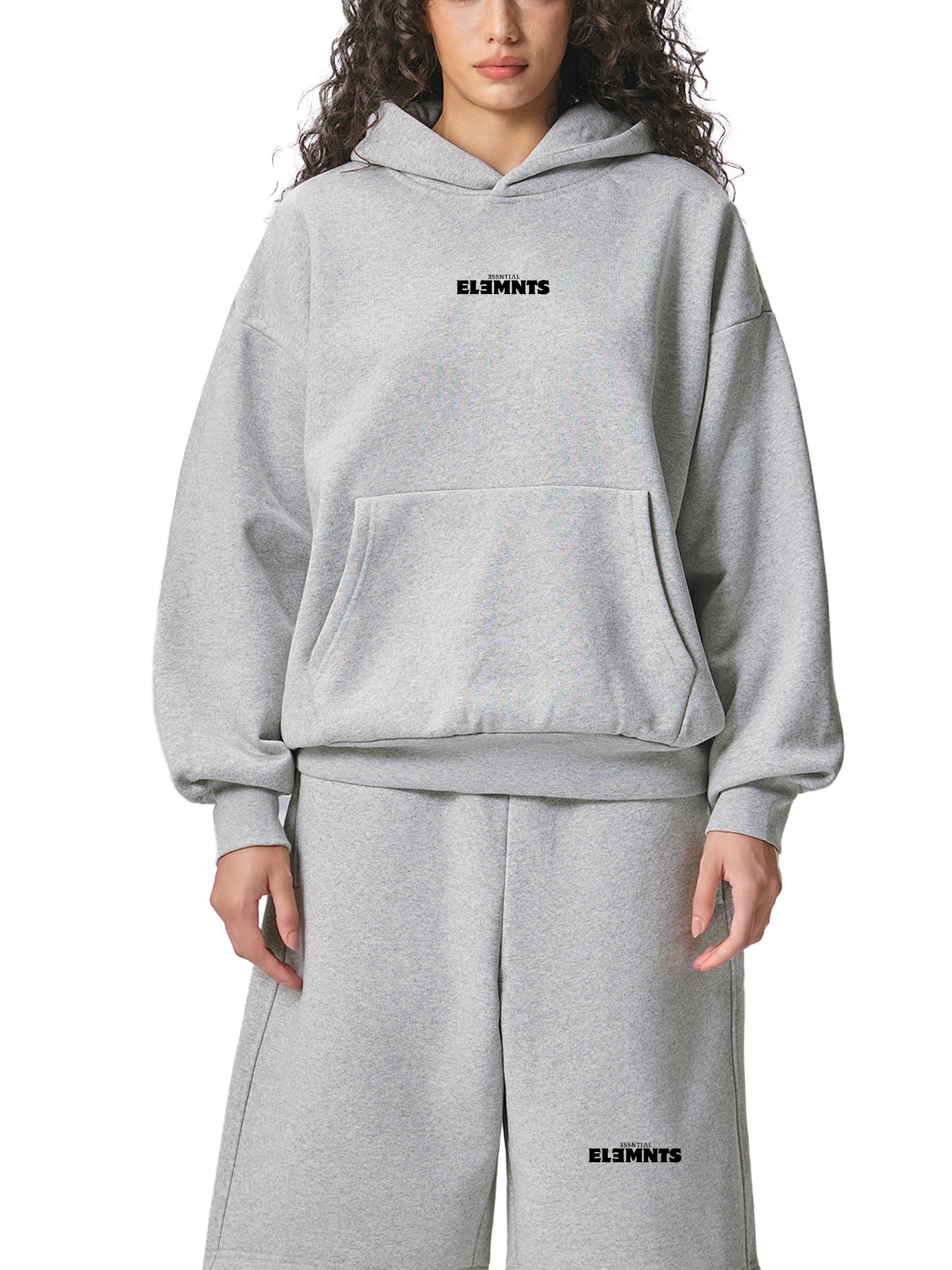 ESSNTIAL ELEMNTS 500G Heavyweight Oversized Fleece Hoodie - Essntial Elemnts