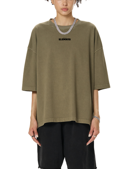 ESSNTIAL ELEMNTS Unisex 260G Vintage Washed Boxy Tee