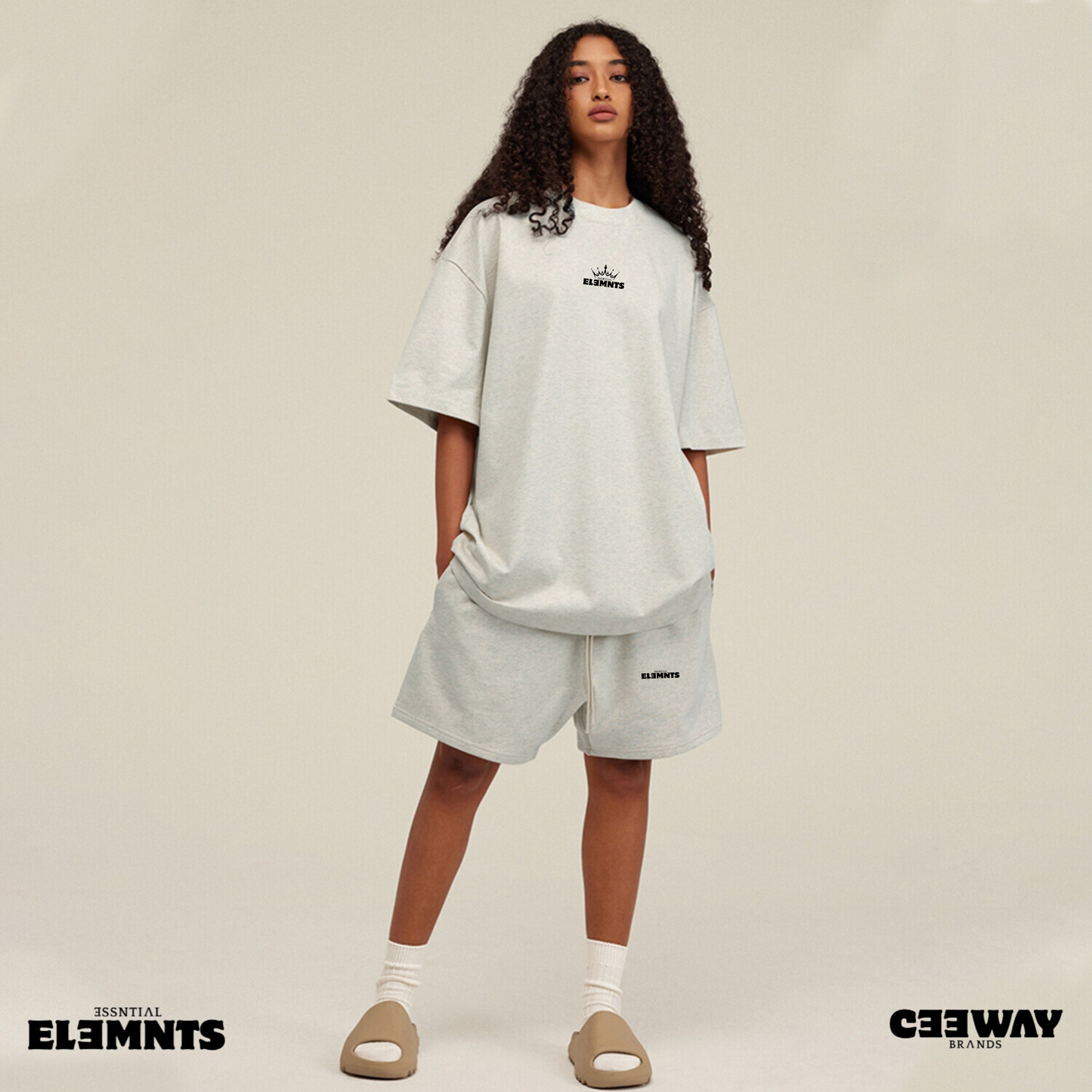 ESSNTIAL ELEMNTS Unisex HW Earth Tone Loose Tee