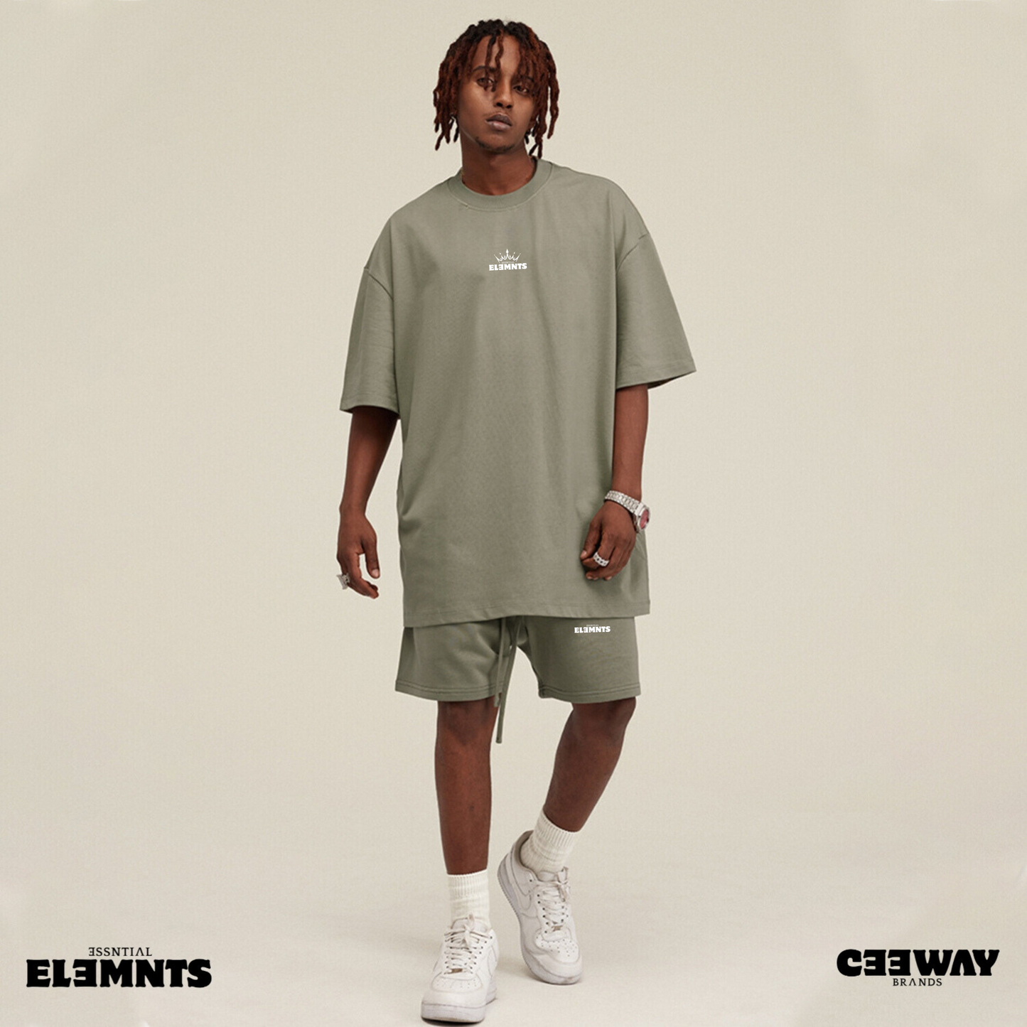 ESSNTIAL ELEMNTS Unisex HW Earth Tone Loose Tee - Essntial Elemnts