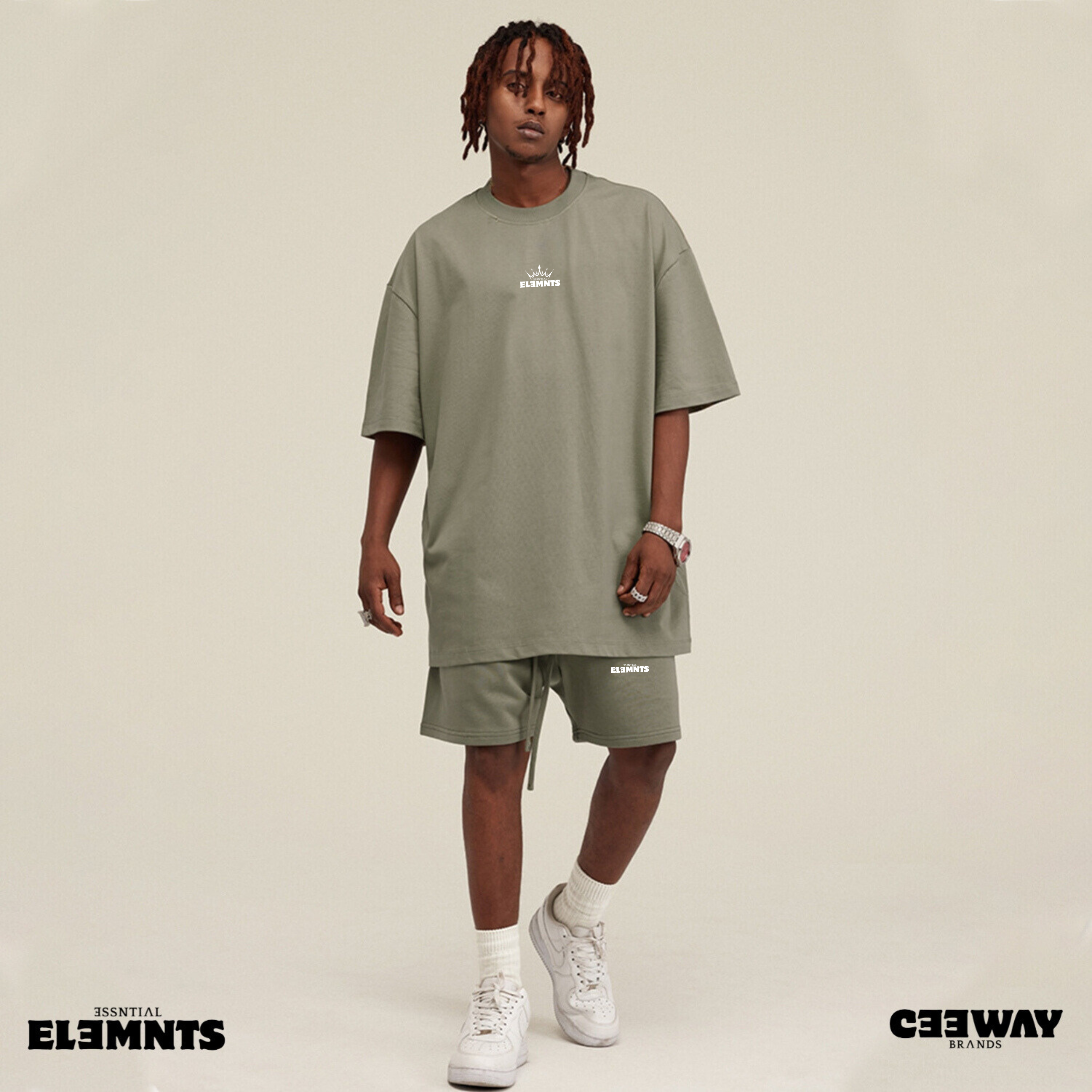 ESSNTIAL ELEMNTS Unisex HW Earth Tone Loose Tee - Essntial Elemnts