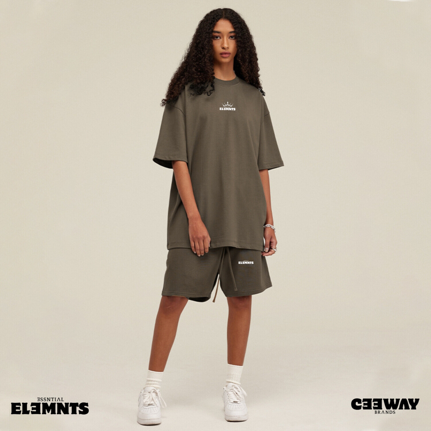 ESSNTIAL ELEMNTS Unisex HW Earth Tone Loose Tee