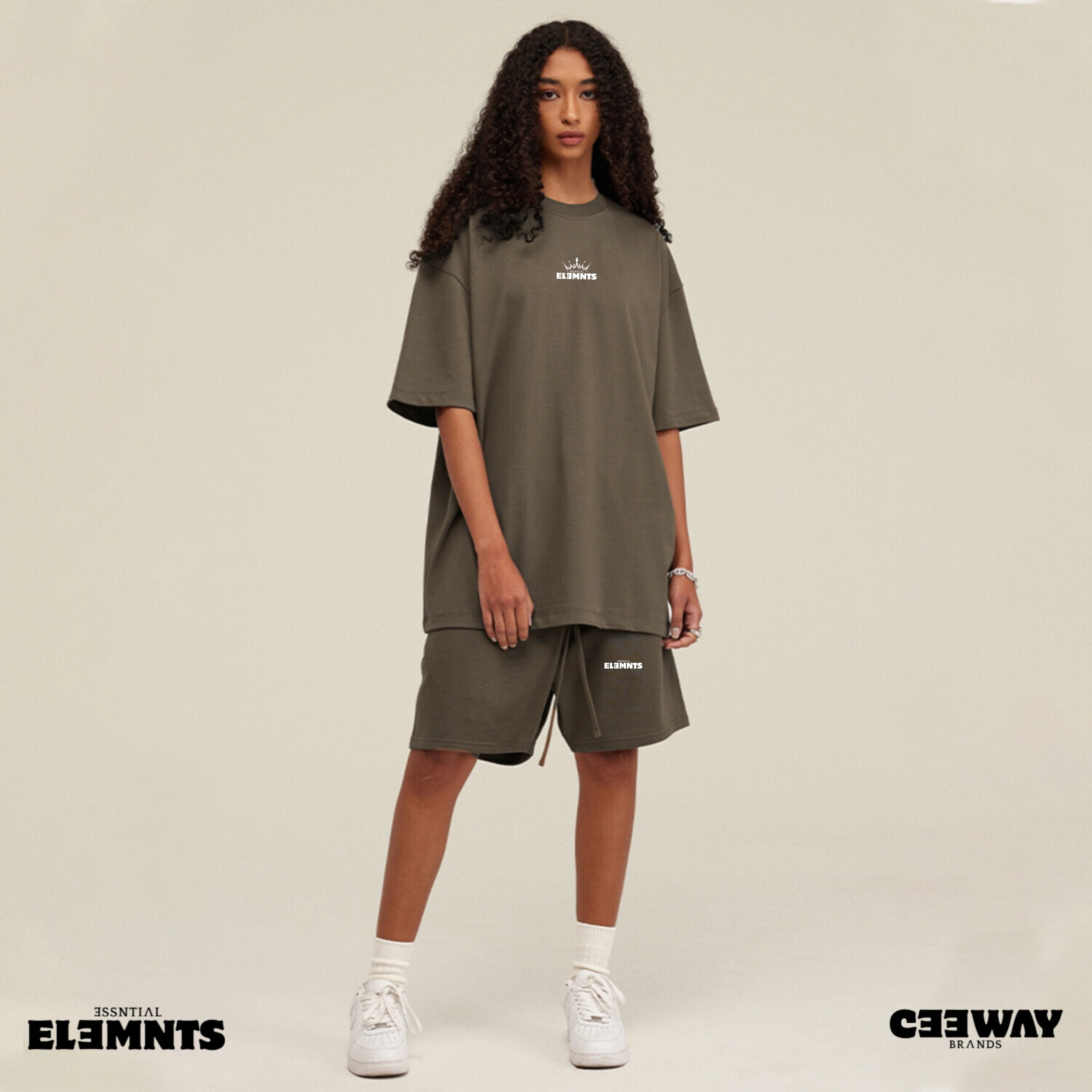 ESSNTIAL ELEMNTS Unisex HW Earth Tone Loose Tee - Essntial Elemnts