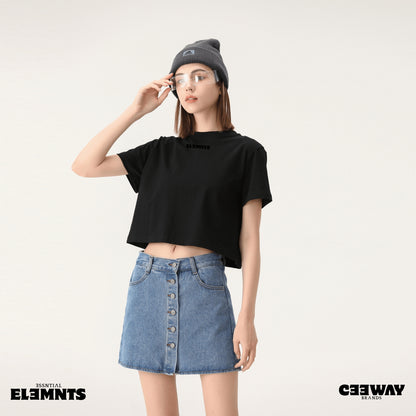 ƎSSNTIΛL ELƎMNTS Crop Top Y2K Baby Tee