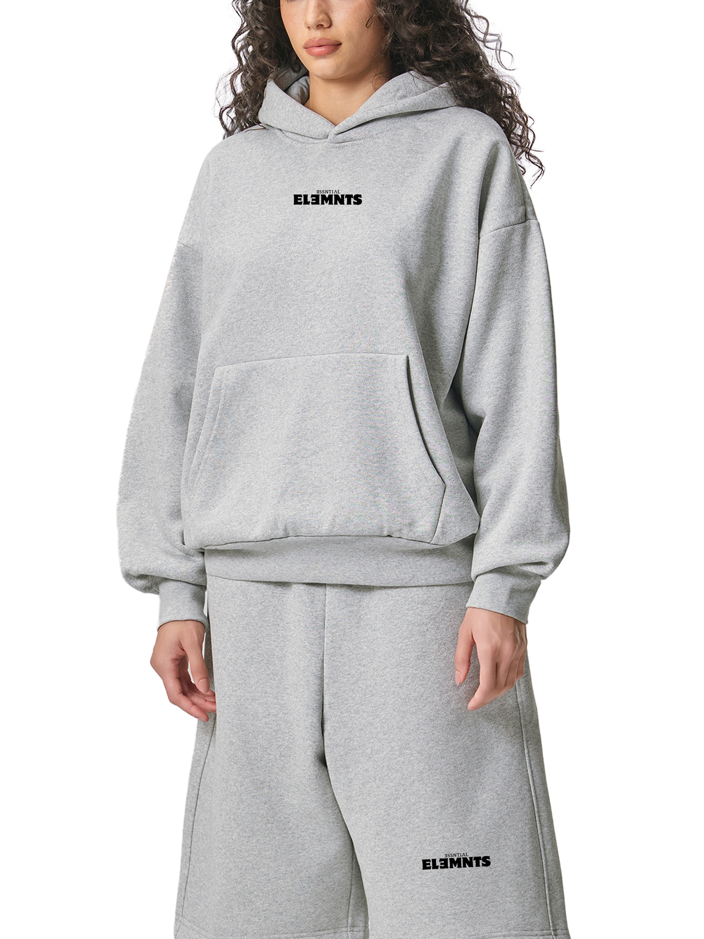ESSNTIAL ELEMNTS Unisex 500G Heavyweight Oversized Fleece Hoodie