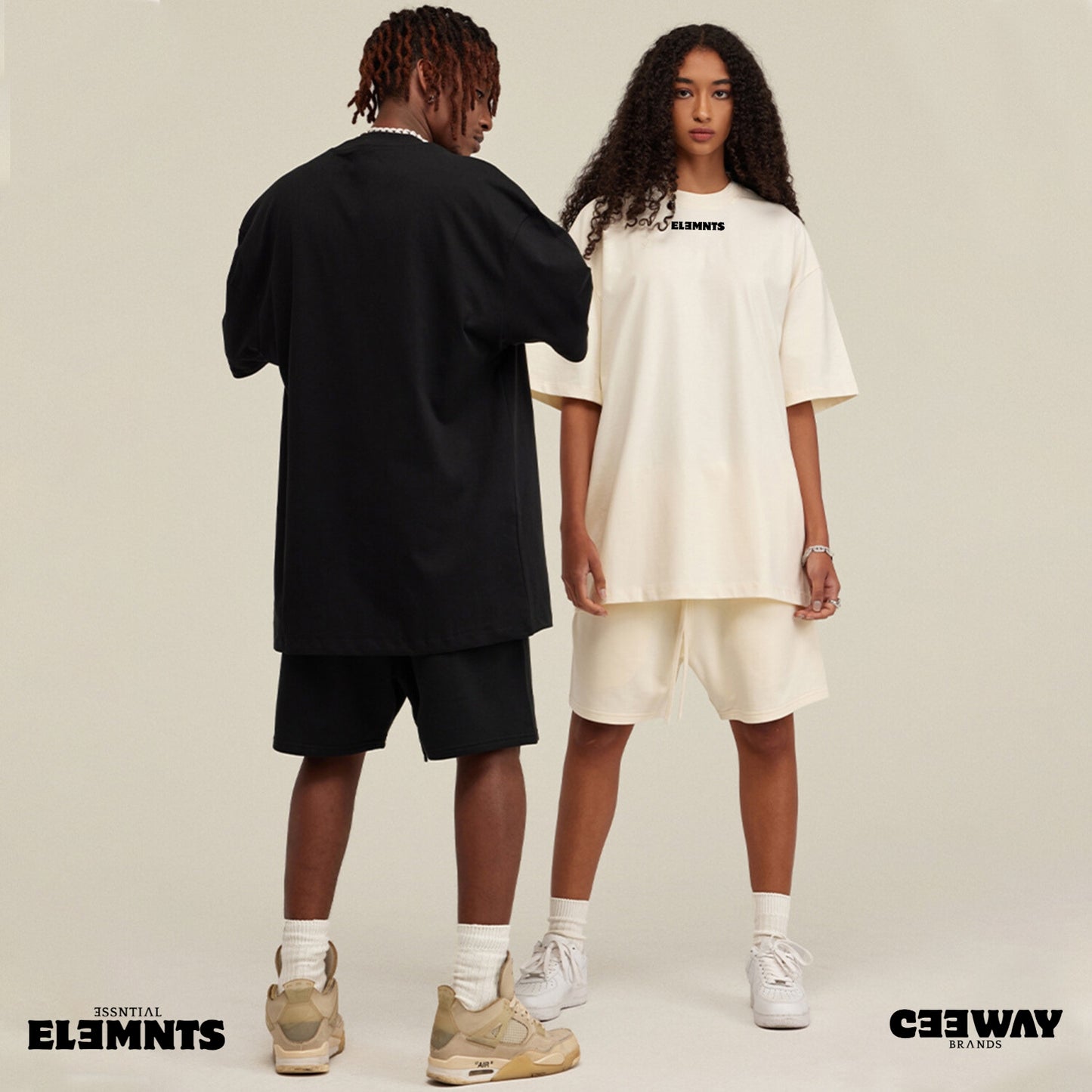 ƎSSNTIΛL ELƎMNTS Unisex Earth Tone Loose Fit Tee