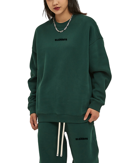 ESSNTIAL ELEMNTS Unisex 350G Solid Color Fleeced Sweatshirt
