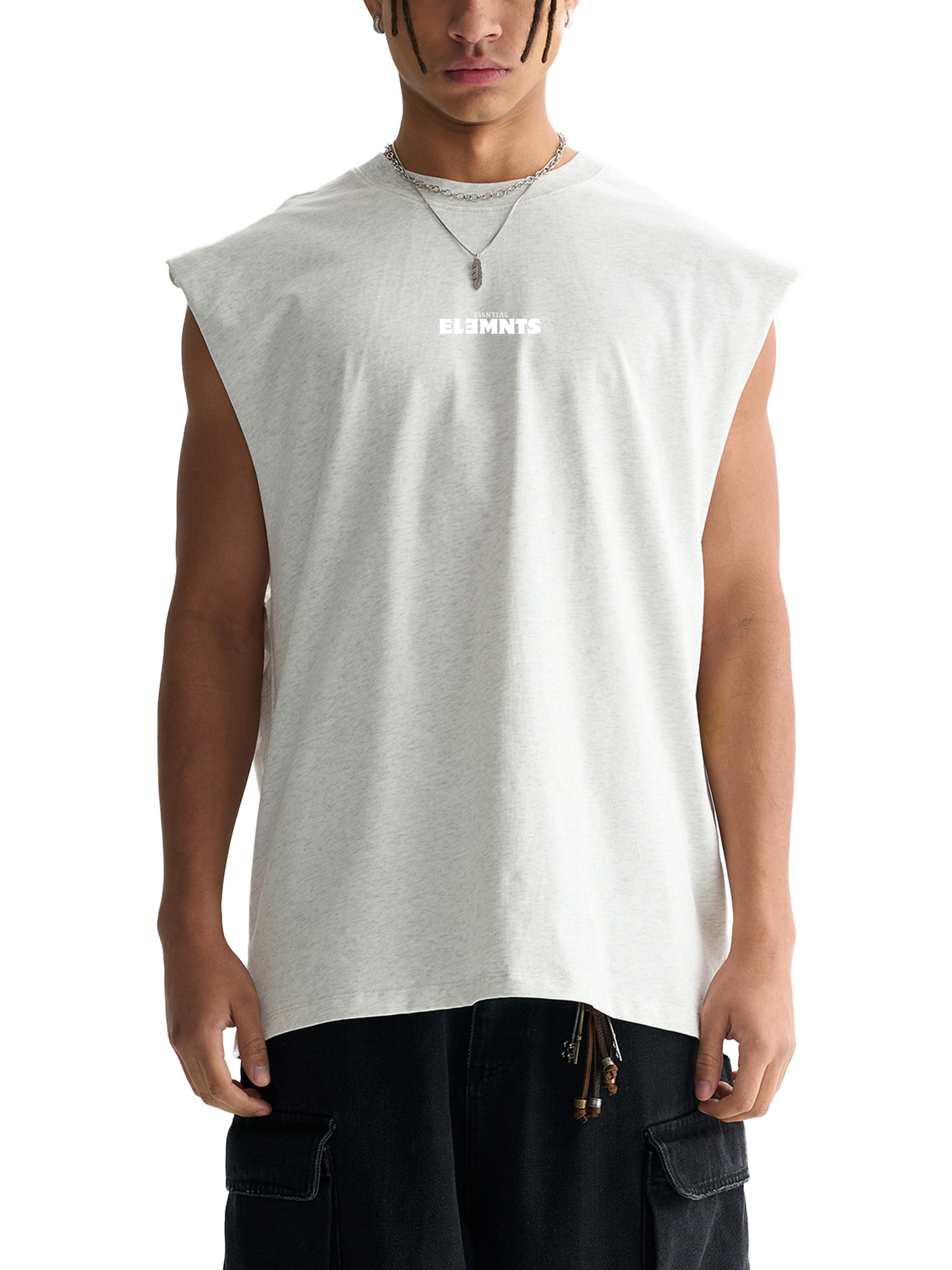 ESSNTIAL ELEMNTS Unisex 230G Vintage Washed Raw Edge Tank Top