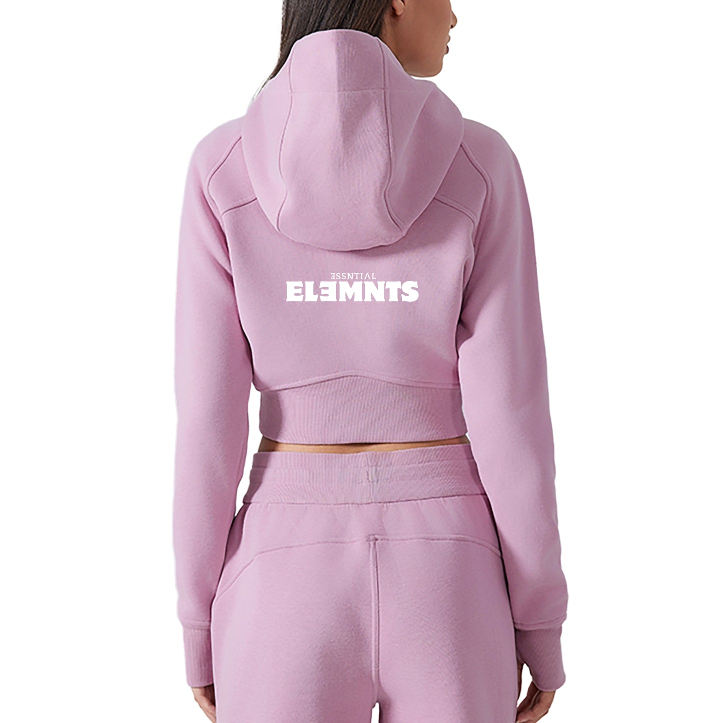 ƎSSNTIΛL ELƎMNTS Women's Cropped Zip-Through Street Hoodie