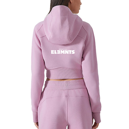 ƎSSNTIΛL ELƎMNTS Women's Cropped Zip-Through Street Hoodie