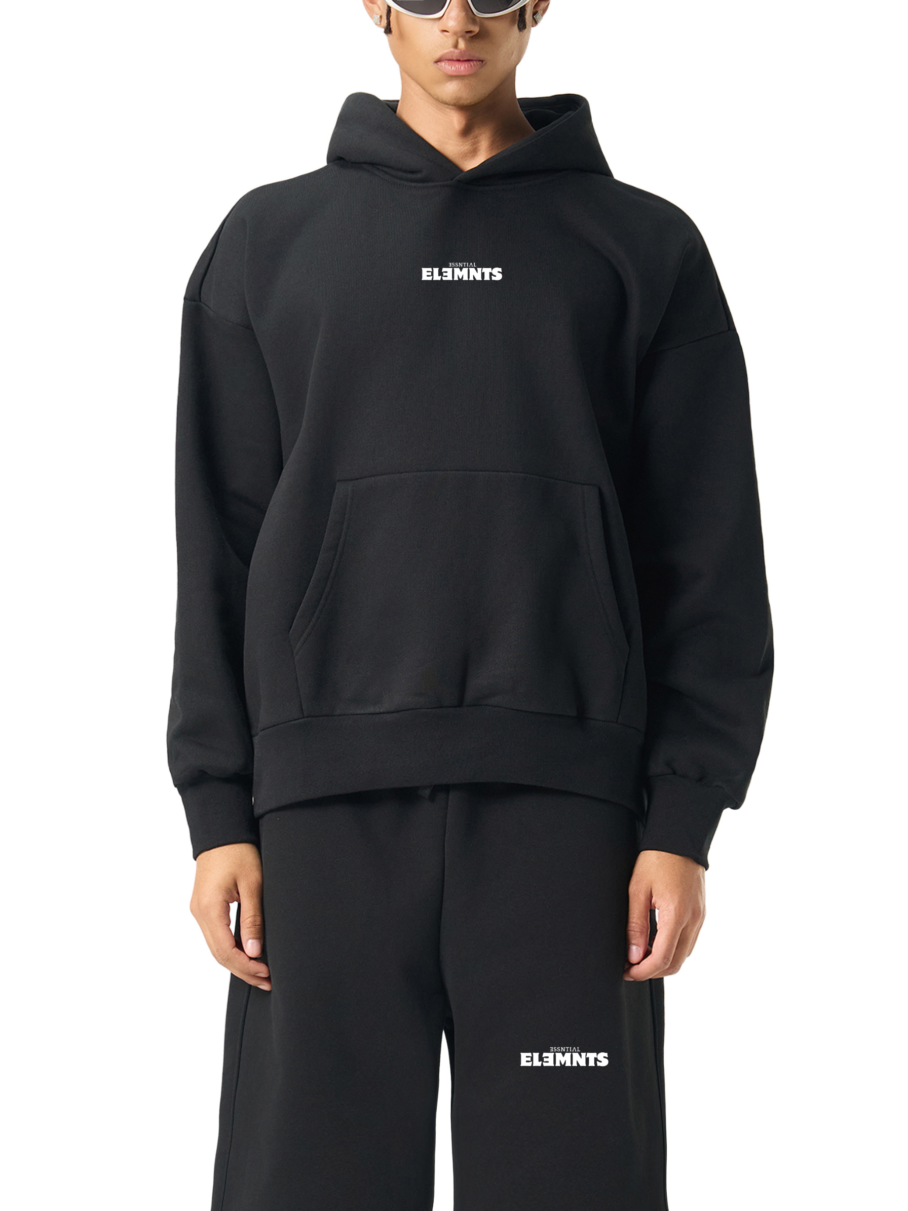 ESSNTIAL ELEMNTS 500G Heavyweight Oversized Fleece Hoodie - Essntial Elemnts