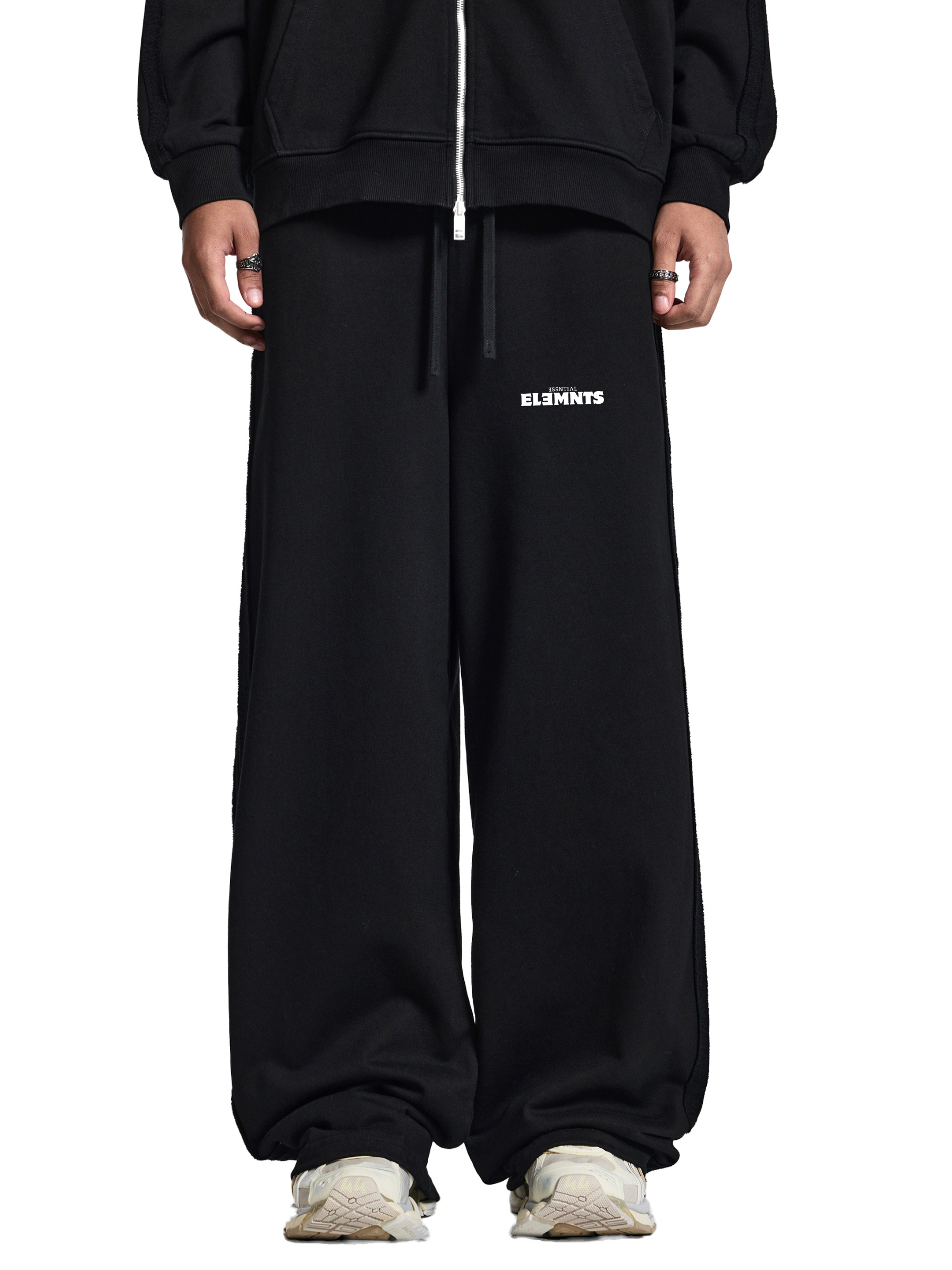 ESSNTIAL ELEMNTS Unisex 450G Contrast Tape Straight-Leg Sweatpants - Essntial Elemnts