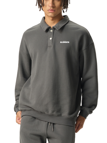 ESSNTIAL ELEMNTS Unisex 380G HW Polo-Collar Sweatshirt