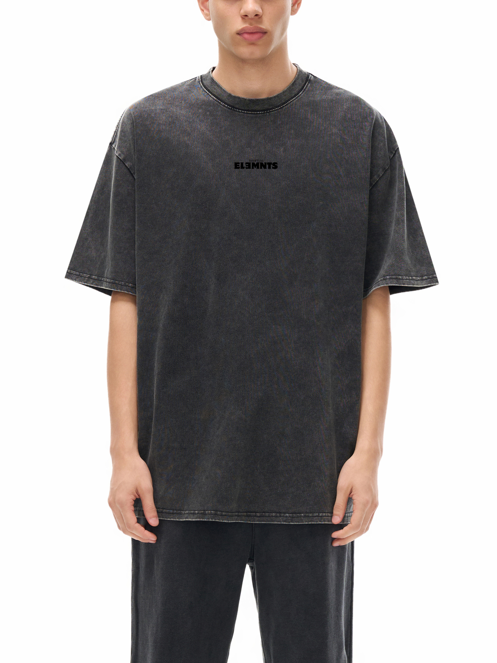 ESSNTIAL ELEMNTS Unisex 285G Heavyweight Snow Washed Tee - Essntial Elemnts