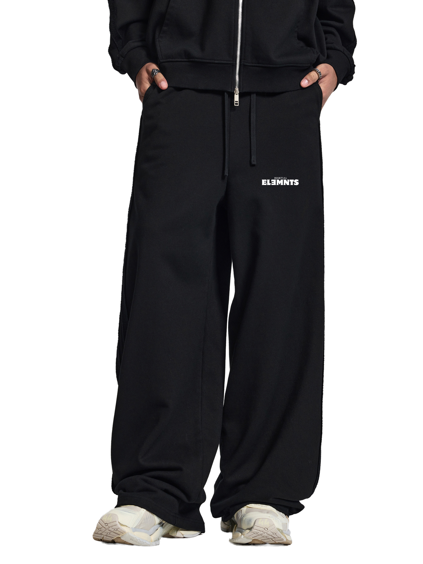 ESSNTIAL ELEMNTS Unisex 450G Contrast Tape Straight-Leg Sweatpants