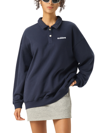 ESSNTIAL ELEMNTS Unisex 380G HW Polo-Collar Sweatshirt