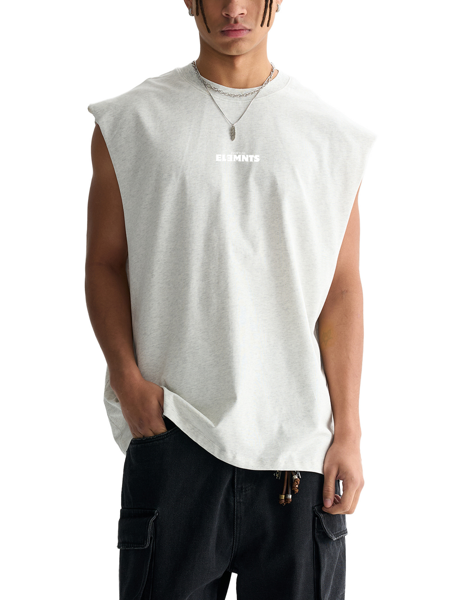 ESSNTIAL ELEMNTS Unisex 230G Vintage Washed Raw Edge Tank Top