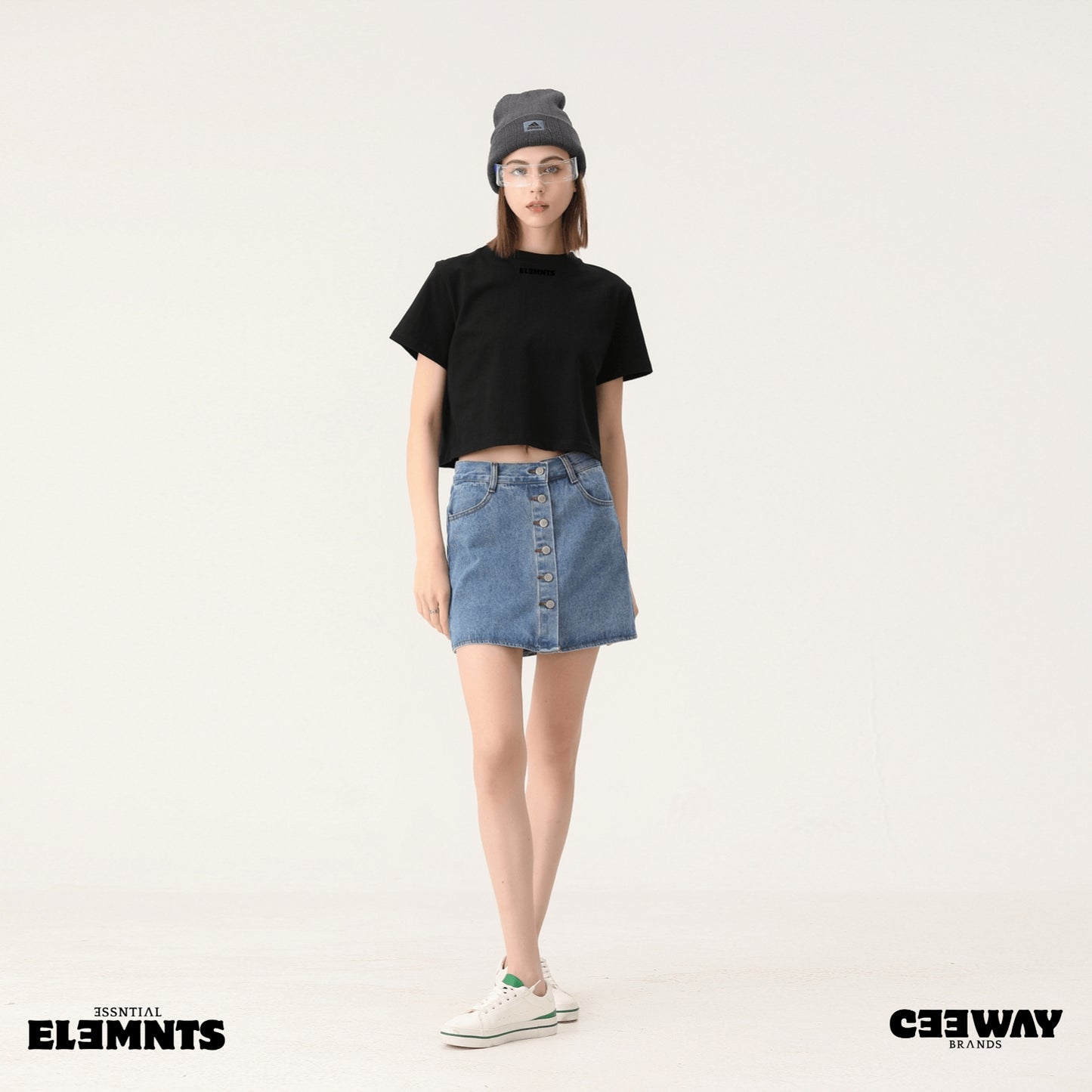 ƎSSNTIΛL ELƎMNTS Crop Top Y2K Baby Tee