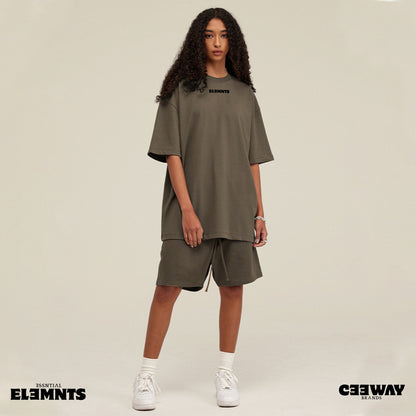 ƎSSNTIΛL ELƎMNTS Unisex Earth Tone Loose Fit Tee