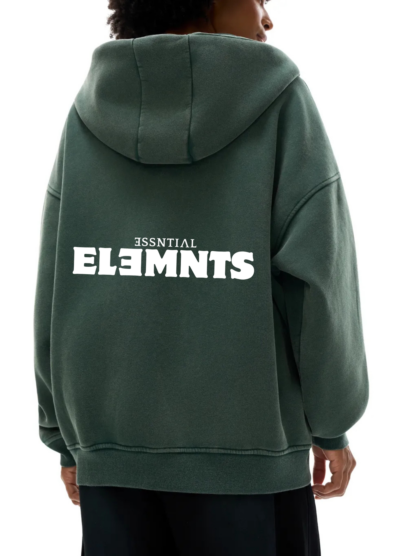 ESSNTIAL ELEMNTS Unisex 360G Snow Washed Zipped Hoodie - Essntial Elemnts