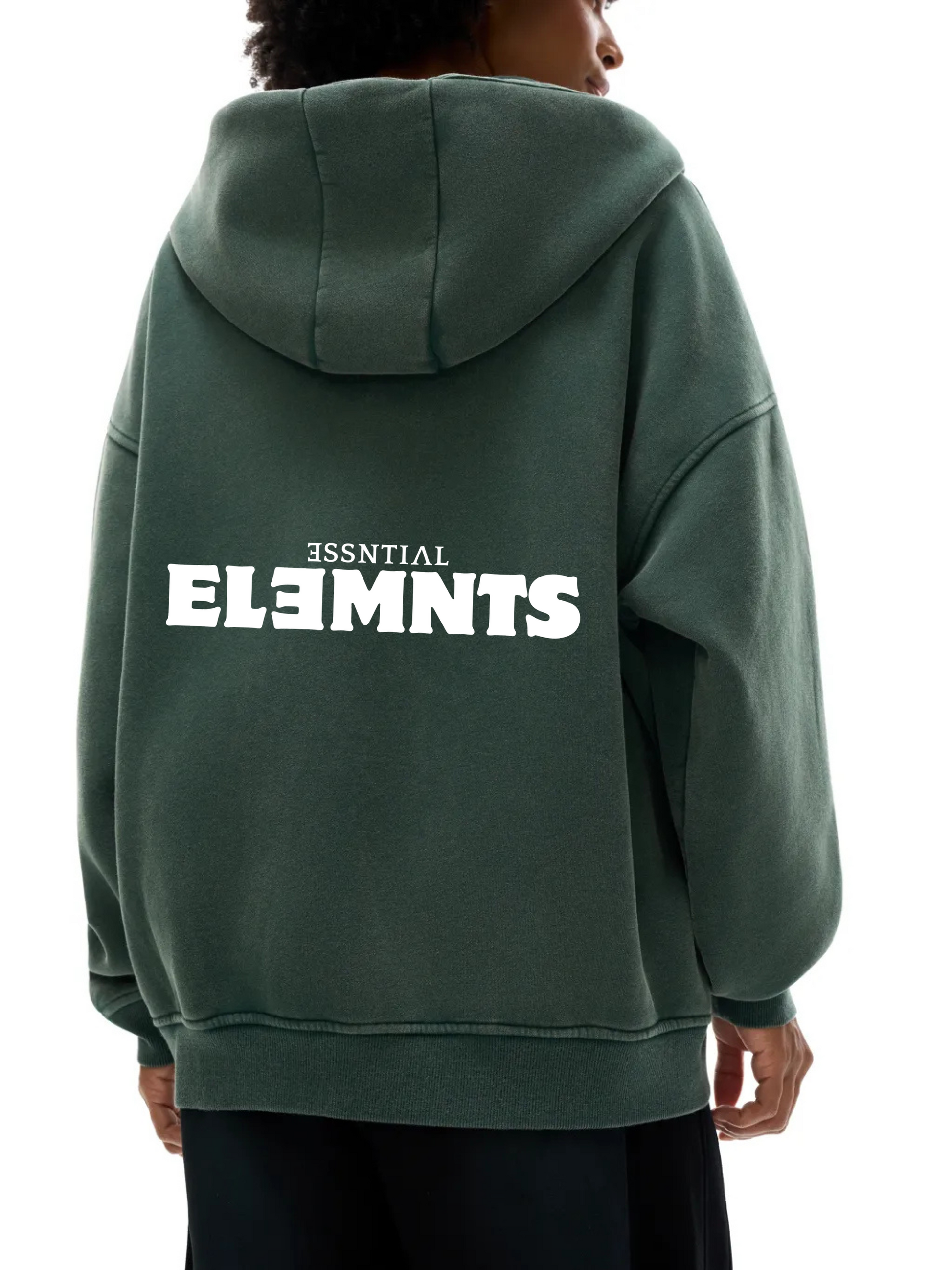 ESSNTIAL ELEMNTS Unisex 360G Snow Washed Zipped Hoodie - Essntial Elemnts