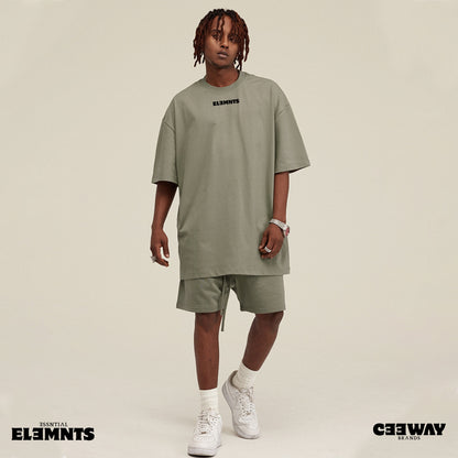 ƎSSNTIΛL ELƎMNTS Unisex Earth Tone Loose Fit Tee