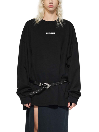 ESSNTIAL ELEMNTS Unisex 290G Knitted Round Neck Oversize Sweatshirt