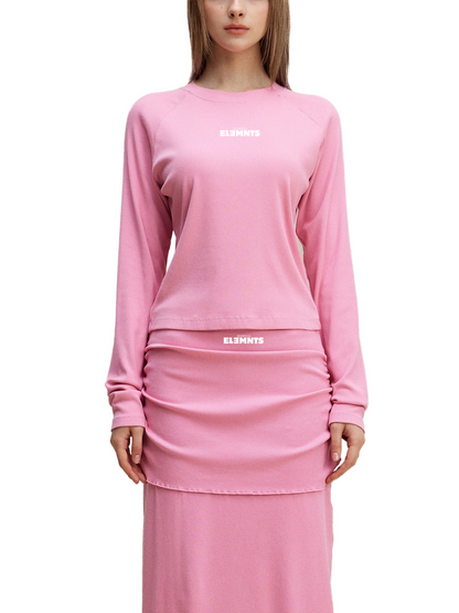 ESSNTIAL ELEMNTS Women's 275G Dyed Washed Raglan Long Sleeve Slim Tee