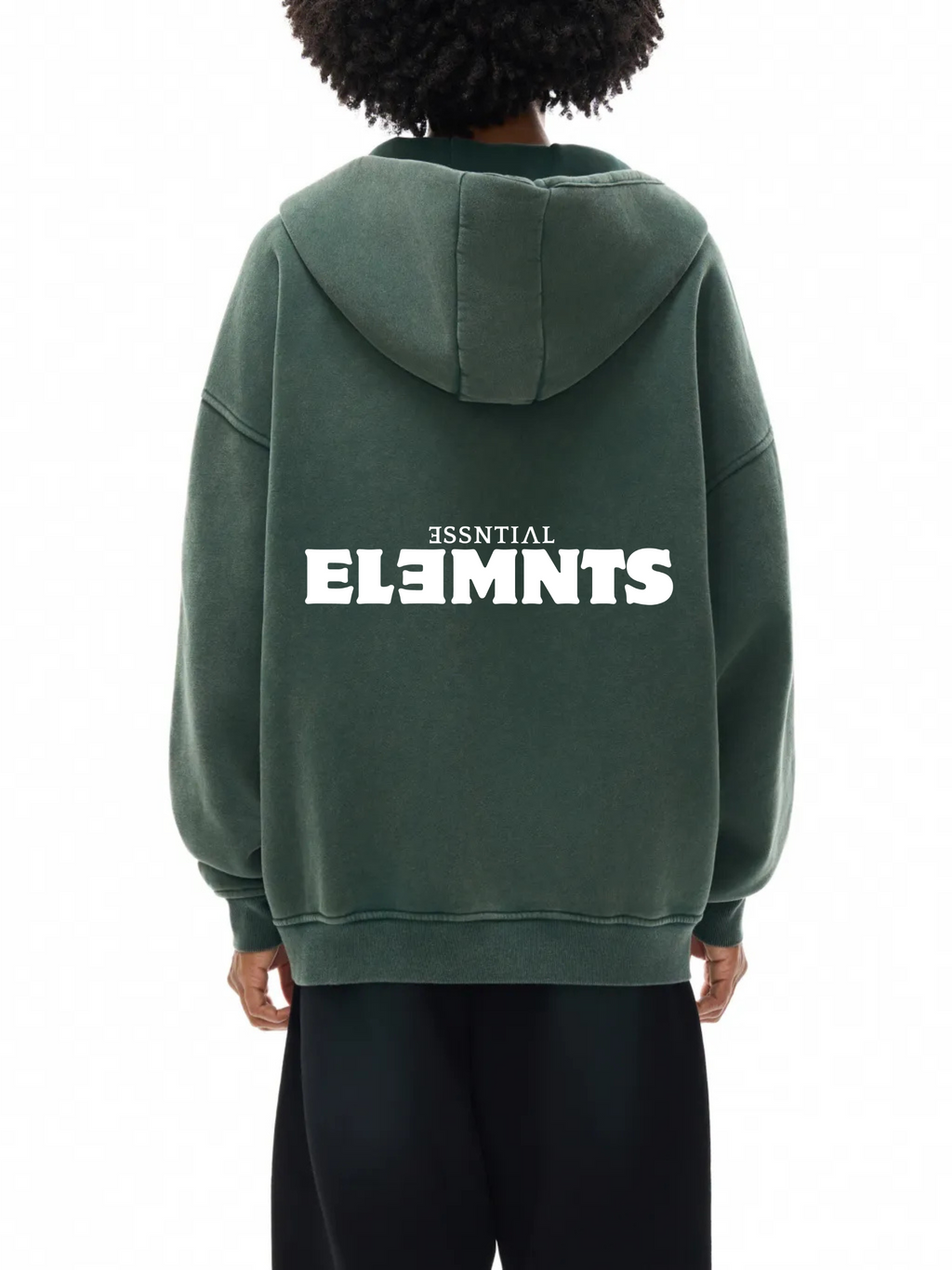 ESSNTIAL ELEMNTS Unisex 360G Snow Washed Zipped Hoodie - Essntial Elemnts
