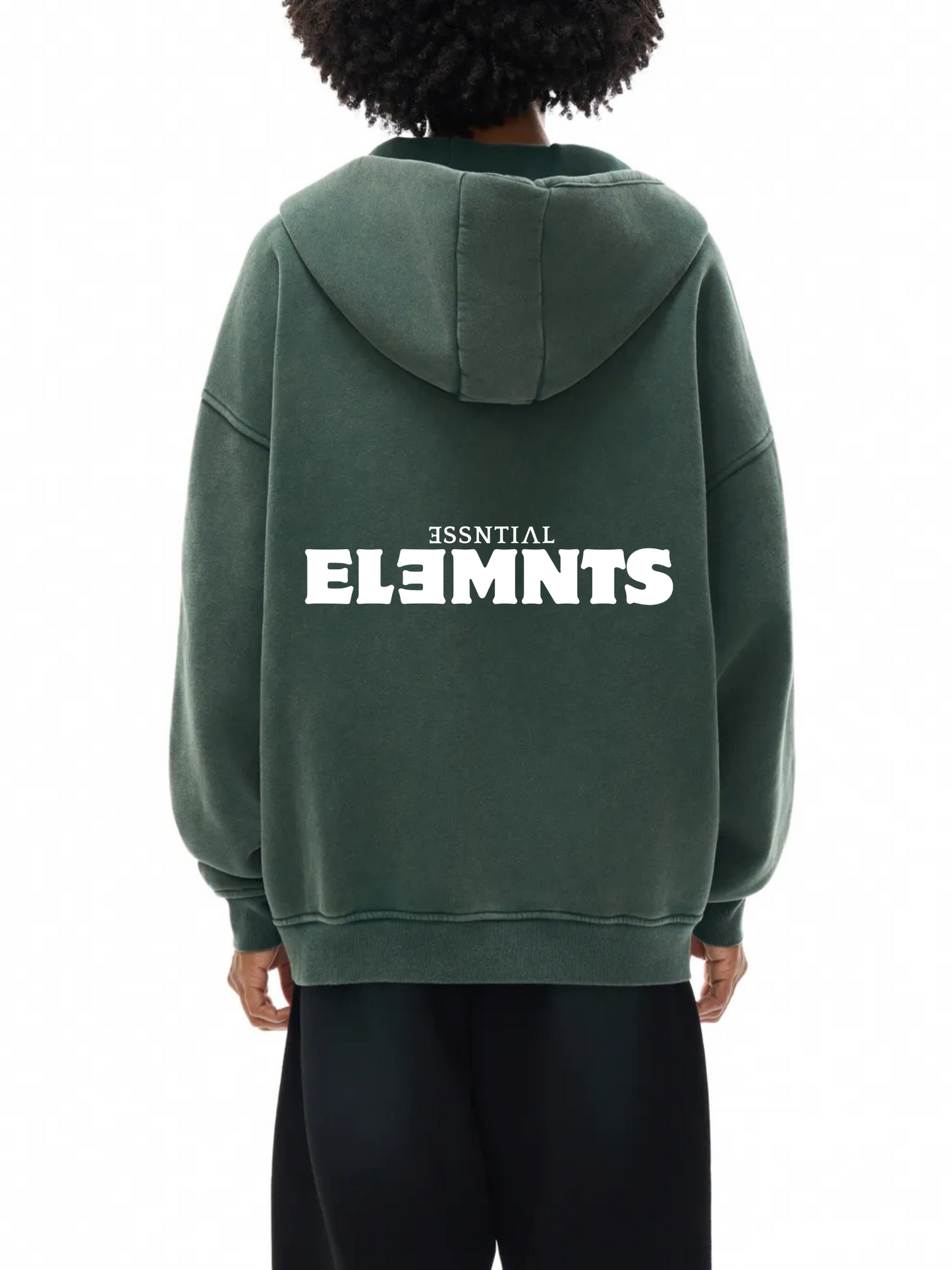 ESSNTIAL ELEMNTS Unisex 360G Snow Washed Zipped Hoodie - Essntial Elemnts