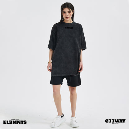 ƎSSNTIΛL ELƎMNTS Unisex Oversized Snow Wash Tee