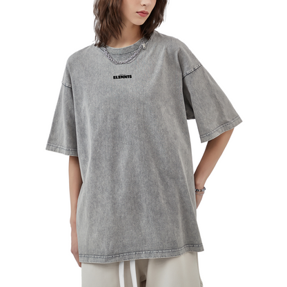 ƎSSNTIΛL ELƎMNTS Unisex Snow Wash Oversize Tee