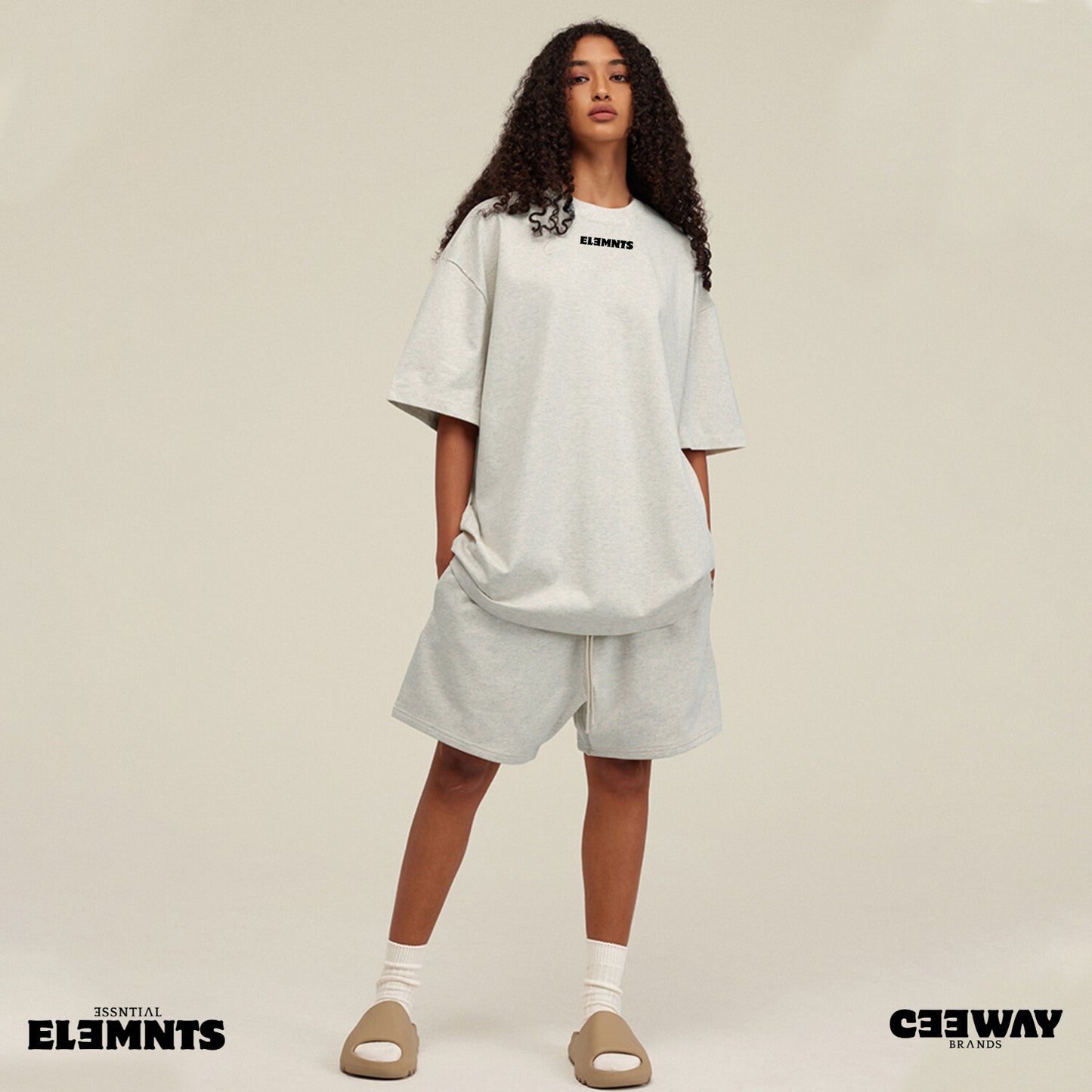 ƎSSNTIΛL ELƎMNTS Unisex Earth Tone Loose Fit Tee