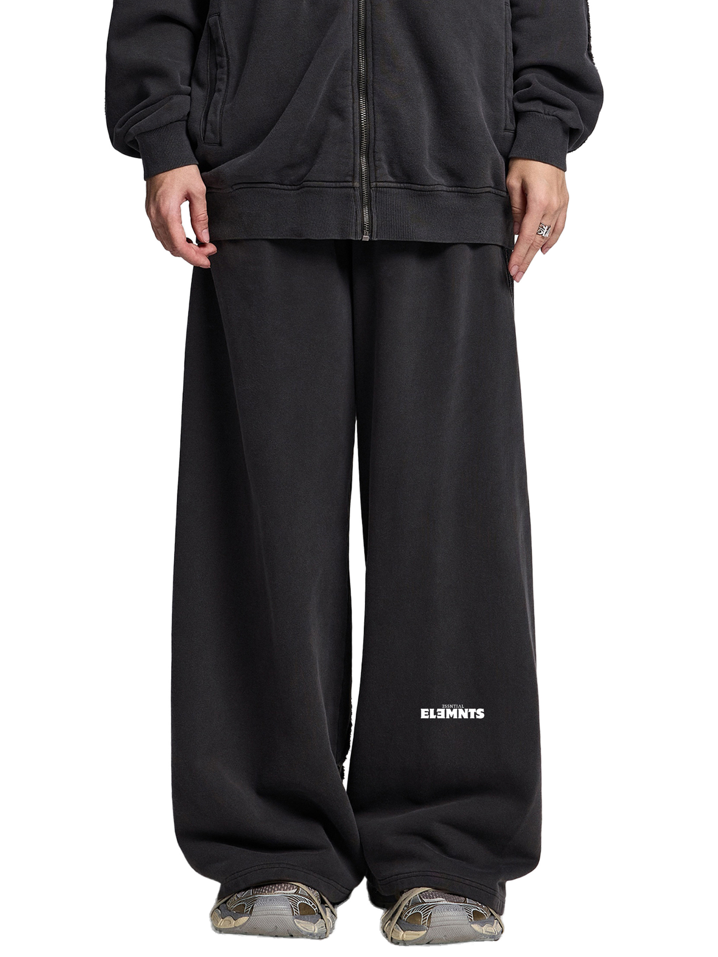 ESSNTIAL ELEMNTS Unisex 420G Snow-Washed Tape Raw-Edge Sweatpants - Essntial Elemnts