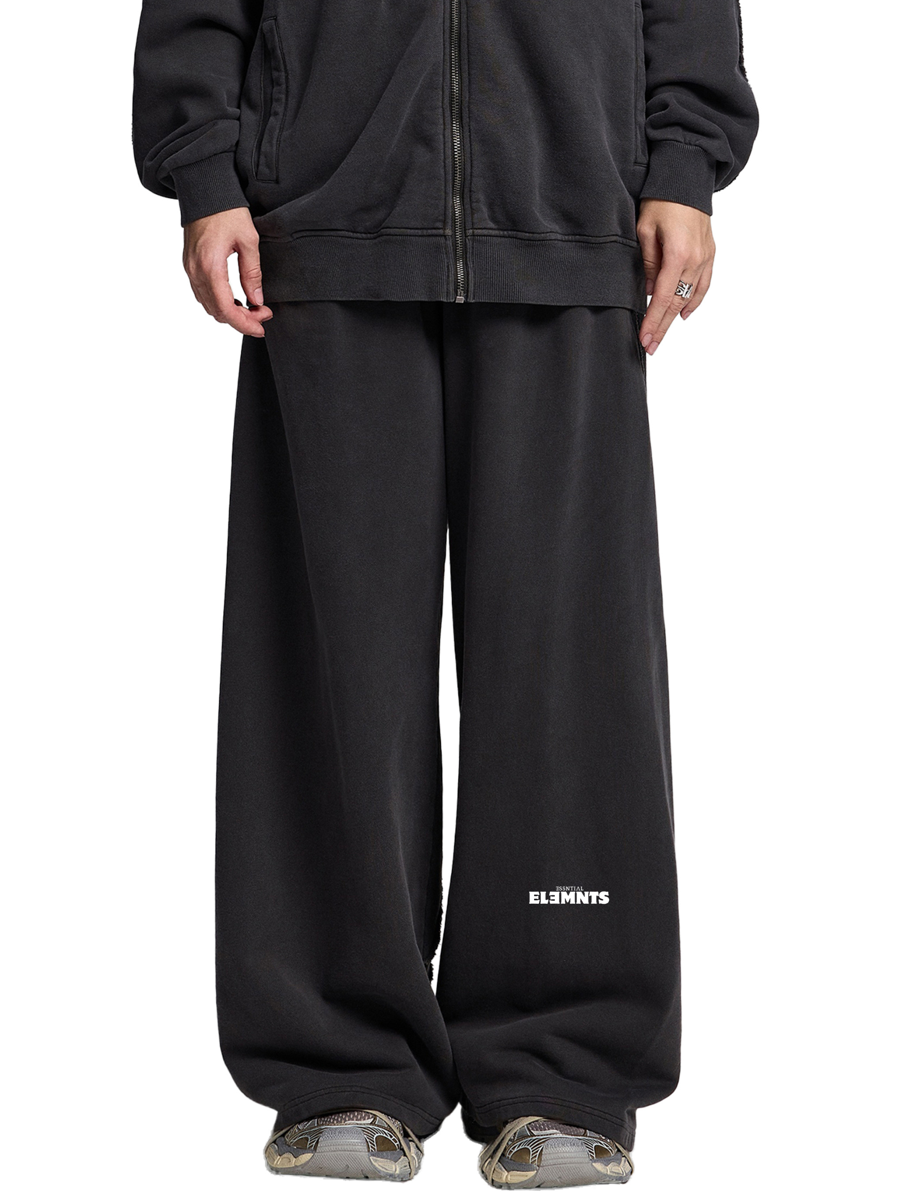 ESSNTIAL ELEMNTS Unisex 420G Snow-Washed Tape Raw-Edge Sweatpants - Essntial Elemnts