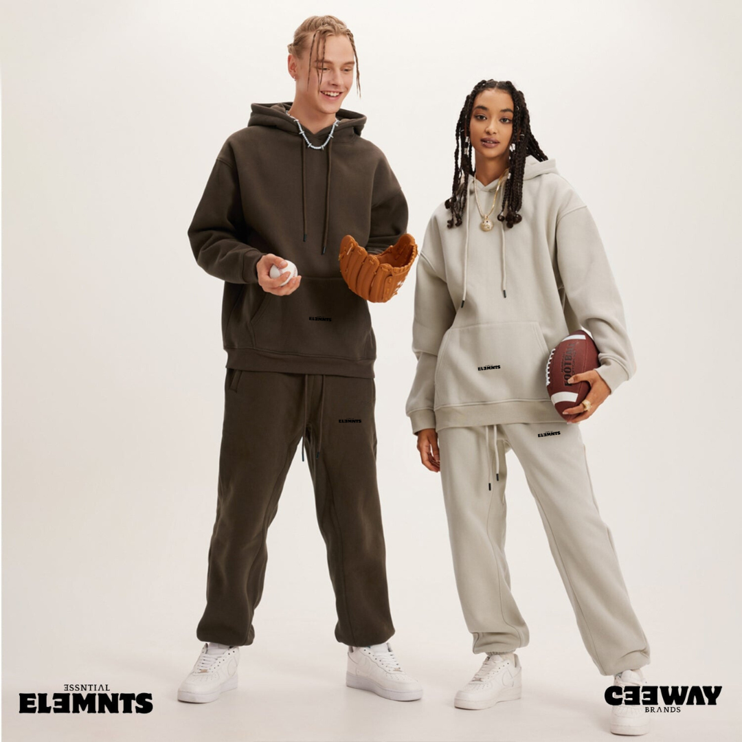 ƎSSNTIΛL ELƎMNTS Unisex 345G Fleece Loose Joggers